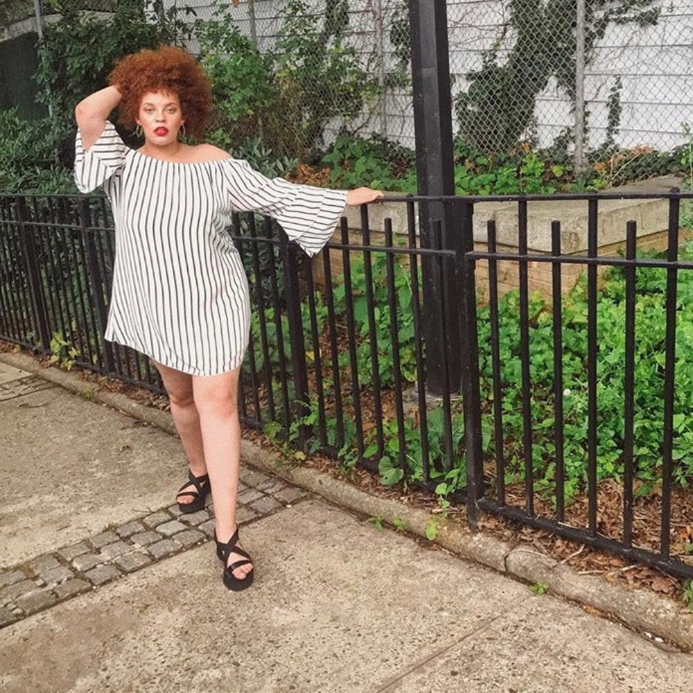 Black and white striped summer dress